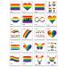 chengfang LGBT Rainbow Temporary Tattoos 20 Pack Pride Rainbow Temporary Tattoos Gay Pride LGBT Rainbow Temporary Tattoos Waterproof Rainbow Flag Heart Tattoos