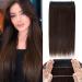 Extensions real hair with transparent cord silk-co wire in extensions dark brown 90g Secrets hair extensions invisible hair extensions hair extension for women 40cm #02 40cm dark brown
