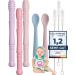 Okonkn bite tube Baby 5 Set Dental Aid Baby 3+2 Esslernl ffel Baby Beißring Baby BPA-Free Silicone Baby Accessories for Boys and Girls from 3 months-B F_5 piece