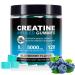 Creatine Monohydrate Gummies 5000 mg 120 Sugar-Free Vegan Creatine Chews for Women and Men - Creatine Supplement for Daily Routine - Blueberry Flavor