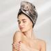 Watercolor Iron Tower -Microfiber Hair Towel Super Absorbent Quick Dry Hair Turbans For Wet Hair Drying Hair Bonnet Cap For Curly Long Thick Hair Hair Towel Wrap With Button For Women Girls Kids