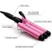 Newlemo 3 Barrel Curling Iron 25mm - Adjustable Temperature Hair Crimper & Wand, Ceramic Tourmaline with Heat Resistant Glove (Pink) - Buy Online on GoSupps.com
