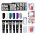 Nail Stamping Polish Gel Kit - 6 Colors with Stamper, Scraper, and Stamping Plates for Nail Art - Buy Online on GoSupps.com