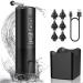 Ear Wax Removal- Ear Cleaner with 6 Reusable Replacement Tips & Clear LED Display with 3 Pressure Modes Electric Ear Cleaning Kit Waterproof Safe and Effective Black