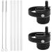 Iron Flask Standard Mouth Straw Lid Set - BPA Free, 2 Lids, 4 Straws, 2 Brushes - Midnight Black - Buy Online on GoSupps.com