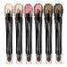 LUXAZA 6PCS Pink Brown Eyeshadow Stick Makeup Set Metallic Matte Shimmer Cream Eye Shadow Pencil Crayon Eye Brightener Highlighter Eyeliner Crayon Make up Set Champagne Mauve