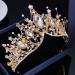 Kamirola Baroque Queen Crown Rhinestone Bridal Tiara - Gold Crystal Headband for Wedding, Prom, Pageant, Birthday, Halloween - Buy Online on GoSupps.com