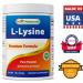 Best Naturals Lysine Powder 1lb - 100% Pure Supplement for Immune Support - Buy Online on GoSupps.com