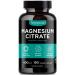 Magnesium Citrate Powder Capsules 400mg  180 Count Pure Non-GMO Supplements  Natural Sleep Calm Relax - Made in The USA