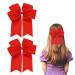 2 Pack 6 inch Bow Hair Clips Large Hair Bow Hair Barrette Clips for Women Girls Red Hair Bows