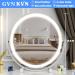 Gvnkvn 20 Vanity Mirror with Lights | LED Makeup Mirror | Large Round Lighted Mirror | Smart Touch Control | 3 Colors Dimmable | 360 Rotation | White - Buy Online on GoSupps.com