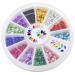 Multicolor Oval 3D Glitters Studs Nail Rhinestones Premium Manicure Nail Art Decorations Wheel