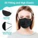 Assacalynn Disposable Face Masks 4 Layers - 2022 Upgrade, 50PCS Black Mask with White Inside - Breathable, Comfortable Flat Elastic Ear Bands - Pack of 50 - Buy Online on GoSupps.com