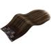 Moresoo 14 Balayage Clip in Hair Extensions - Darkest Brown Ombre Medium Brown Remy Human Hair Extensions - Full Head 70g/5pcs #2/6/2 - Buy Online on GoSupps.com