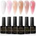 INPING Jelly Gel Nail Polish Set - 6 Colors Nude Pink, Milky White, Sakura Pink, Natural Brown | Soak Off UV/LED Gel Varnish for Women | Home Salon Manicure Kit - Buy Online on GoSupps.com