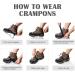 Crampons Ice Cleats - 19 Stainless Steel Spikes - Anti-Slip Traction Snow Grips for Boots - Safe Protection for Hiking, Fishing, Walking - Men, Women, Kids - Large Black - Buy Online on GoSupps.com