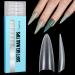 Tomicca 240 pieces False nail tips clear nail tips acrylic half cover French fake nail tips stilettus nail tips set 12 sizes for nail studios DIY nail extension 240-stealing