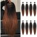 Xtrend 8 Packs 20 Inch Ombre Brown EZ Braiding Hair Extensions Pre Stretched for Box Braids Yaki Straight Kanekalon Fiber Crochet Braiding Hair Extension T30# 20 Inch (Pack of 8) T30#