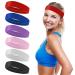 WLLHYF 6Pcs Wide Headbands Plain Stretchy Head Band for Women Elastic Sports Unisex 5 cm Soft Absorb Sweat Hair Bands for Adults Gym Yoga Running Outdoor Exercise