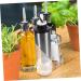 Zerodeko Glass Oil Bottle 2pcs Condiment Bottles Vegetable Oil Metal Glass Condiment Dispenser 27.5X7CMx2pcs Silverx2pcs - Buy Online on GoSupps.com