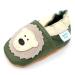 Dotty Fish Soft Leather Baby Shoes for Boys. Toddler Shoes. Non Slip. Animal Designs for Boys and Girls. 0-6 Months - 4-5 Years 0-6 Months Green and Cream Bear