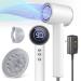 Hair Dryer Blow Dryer with Diffuser 110000RPM High-speed Professional Blow Dryer for Fast Dry Ionic Hair Dryer with Magnetic Nozzle&LED Display Portable Hair Dryer for Salon Home Travel-Pearl White Pearl White Dual nozzles(Concentrator&Diffuser)