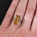 Vsoruln 925 Sterling Silver Square Citrine Ring - 3Ct Zirconia Promise Cocktail Ring for Women (Size 10) - Buy Online on GoSupps.com
