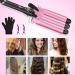 3 Barrels Hair Curler - 25mm Pink Curling Iron with 2 Temperature Control for Mermaid Waves | Quick Heating Hair Waver Styling Tool - Buy Online on GoSupps.com
