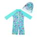 upandfast Baby Girl One Piece Swimwear Suits with Sun Hat Toddler Swimsuits UPF 50+ Sun Protection 9-12 Months Green