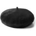 Jeicy Wool Beret Hat with Skily Scarf and Brooch - Black French Beret - Buy Online on GoSupps.com
