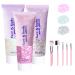 Body Glitter Gel 3 Bottle Mermaid Sequins Chunky Glitter Gel Kit Long-Lasting Halloween Festival Glitzer Face body glitter for festival masquerade make-up white+silver+pink