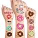 24 Sheets Donut Temporary Tattoos  Birthday Decorations Donut Party Favors for Kids