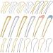 22 Pieces Metal U Shaped Hairpin Hair Fork Bun Updo Hair Stick French Hair Pin French Style U Shaped Hair Pins Gold Silver Chignon Pin Hair Bun Accessories for Women Girls  6 Styles