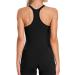ATTRACO Ribbed Tank Top with Built-In Bra | Racerback Scoop Neck Athletic Top - Black - Large - Buy Online on GoSupps.com