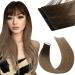 Moresoo Invisible Tape Extensions Real Hair Injection Hair Extension Real Hair Tape 60cm Real Hair Tape In Extensions Dark Brown to Brown With Blond Extensions Tape 5 Pieces 12.5 Gram #2/DXB/18 60 cm 2. Virgin #R2/DXB/18
