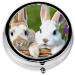 Buy Cute Rabbits Printed Mini Round Pill Box | 3 Compartment Travel Organizer | Portable Medicine Case for Home & Office - Buy Online on GoSupps.com