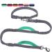 Vivaglory free-handed dog leash with double padded handles and anti-shock bungees reflective waist Running leash for jogging training for medium large dogs gray/turquoise M: fits the waist 83-147cm gray/turquoise