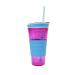 Snackeez Travel Snack & Drink Cup with Straw  Pink  Large (Pack of 1)