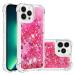 Tivenfezk nadoli glitter drive sand shell for iPhone 15 Pro max silicone shockproof cell phone case transparent tpu bumper protective cover liquid transparent quicksand case iPhone 15 per max rosa