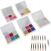 6 Colors Glitter Metallic Mirror Effect Nail Powder Long Lasting and Fine Powder Texture Suitable for DIY Nail Art with 15 Eyeshadow Sticks - Buy Online on GoSupps.com