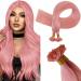 Runature extensions real hair bonding pink human hair 40cm bonding extensions invisible real hair colorful hair u tip extensions real hair 20g 25 beach color #pink 40cm utip #pink
