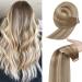 YDDM TAPE in Extensions Real Hair 20Pcs 40cm 40g light brown with gold blonde Invisible Tape Extensions Tape Extensions Tape Extensions Real Hair Skin Weft Hair Extension (16 inch 10/10#) 10/10/16inch (40cm) -20PC