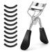 SIBBA Professional eyelashcase eyelash curler eyelash curls with 10 extra silicone replacement pads for women girls no pinch or pull suitable for curved eyelashes all eye shapes (silver)