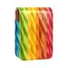 Travel Lipstick Organizer Case Lipstick Case Portable Makeup Bag With Mirror Abstract Color Rainbow Stripes Z712p1tnty