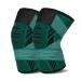 Kniebandage for women men 2 pieces of knee supports with adjustable straps and anti -slide silicone for sports arthritis band injury meniscus tear (M dark green) dark green M