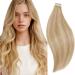 Runature tape extensions real hair blonde highlights 45 cm real hair extensions tape gold blonde with light blonde invisible human hair 20 stucco 50g extensions real hair tape color #16p24 45.72 cm #16P24
