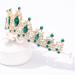 FORSEVEN Crystal Wedding Tiara for Women - Gold+Green Princess Crown Headband - Buy Online on GoSupps.com