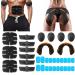 Pochy 35PCs / Set abdominal muscle trainer EMS training device EMS Muskelstimulator / Po Trainer Smart Wireless with 4 controllers and 20 gel pads for belly arm buttocks leg black