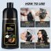 Natural Black Hair Dye Shampoo - 3-in-1 Herbal Color Solution for Men & Women | Ammonia-Free Lasts 30 Days - 16.90 oz - Buy Online on GoSupps.com