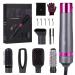 XLQ Blow Dryer Brush for Women Multifunctional Negative Ion Electric Hot Air Hair Comb Styler with Detachable Straightener and Curling Attachments Black Upgrade Gift Box Purple 5in1
